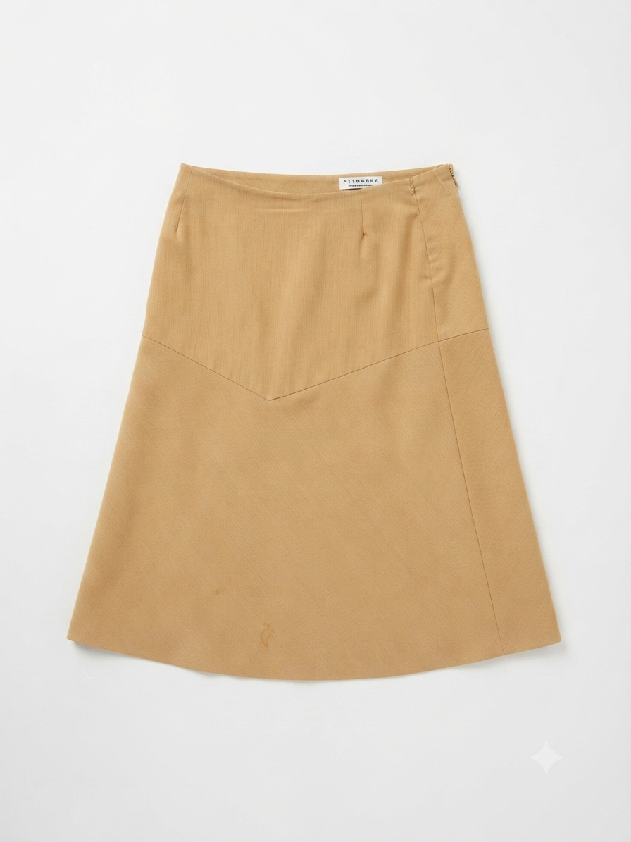  Camel Flare Midi Skirt 